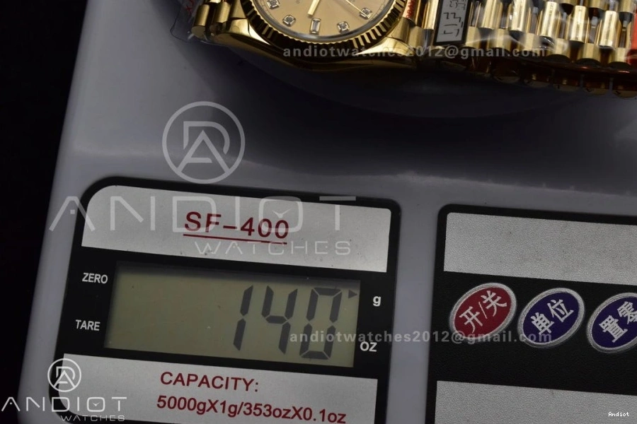 with Best Edition Bracelet YG President Gold Dial V5 Weight) Diamond (Gain 904L vr3255 DayDate QF Steel on 36 Square 0118